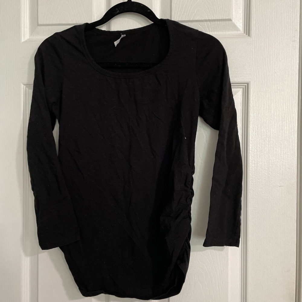 Maternity Scoop Neck Long Sleeve with Side Ruching